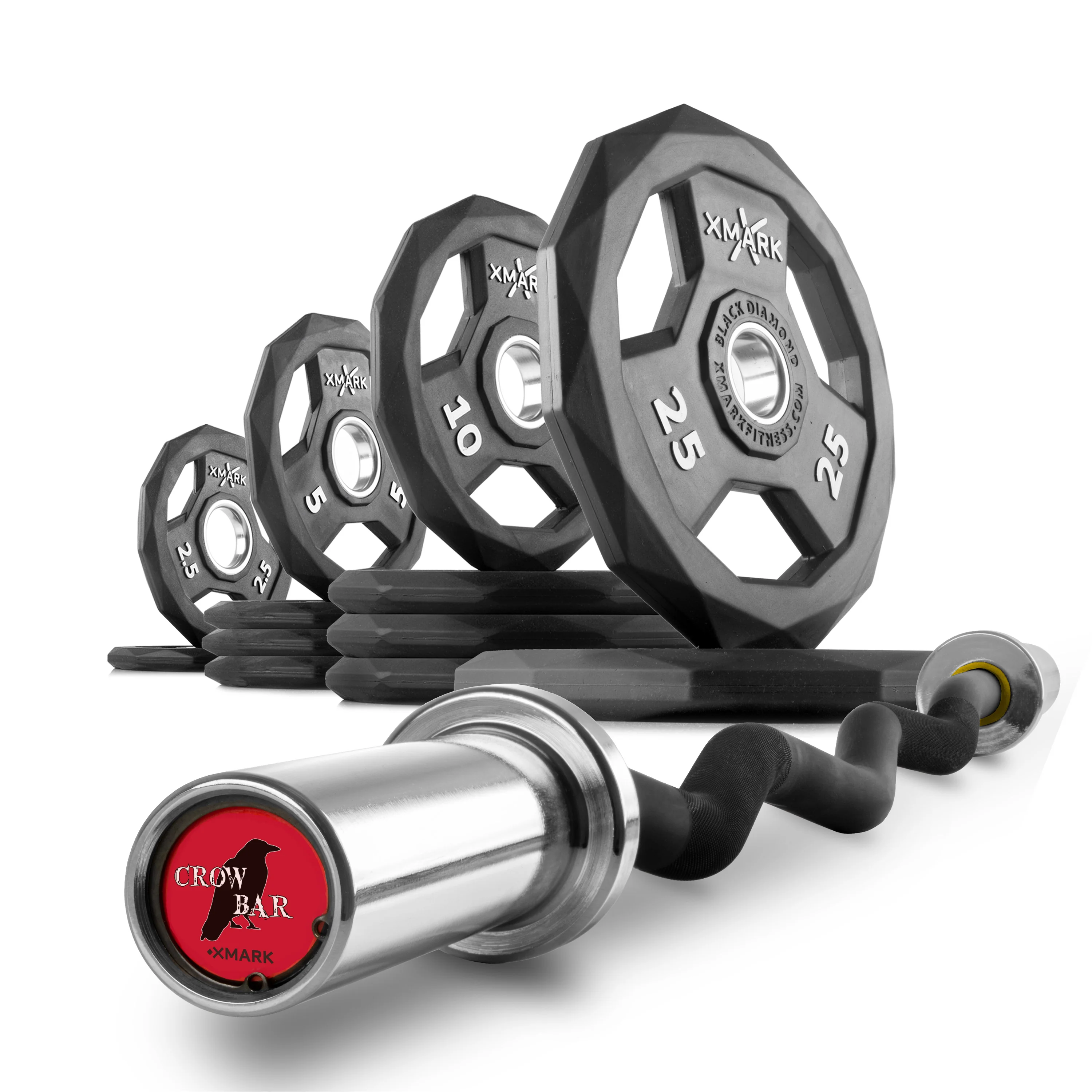Black Diamond® Olympic Weight Plates and Curl Barbell Sets - Image 4