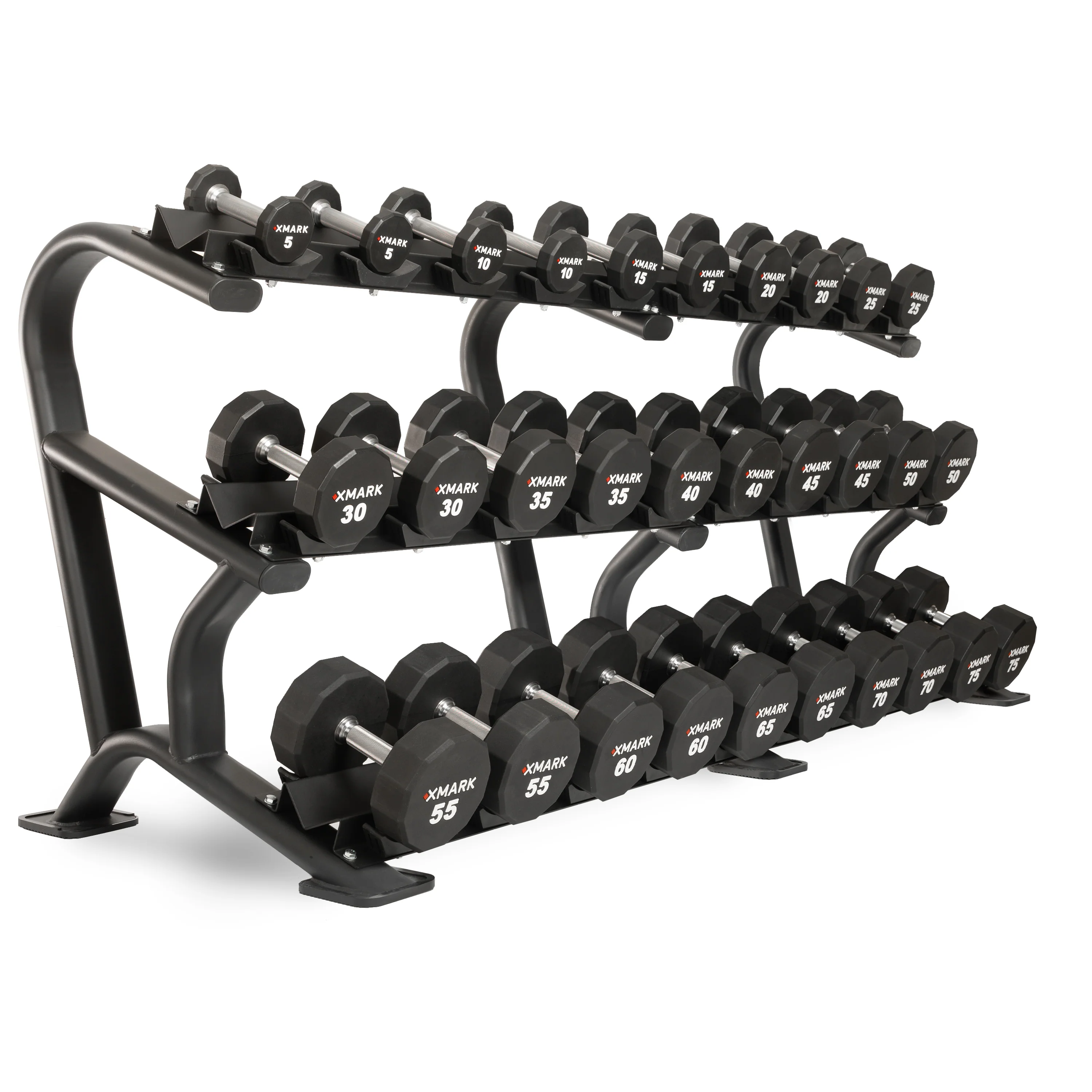 12-Sided Commercial Urethane Dumbbells (5-50 lb and 5-75 lb Sets) - Image 4