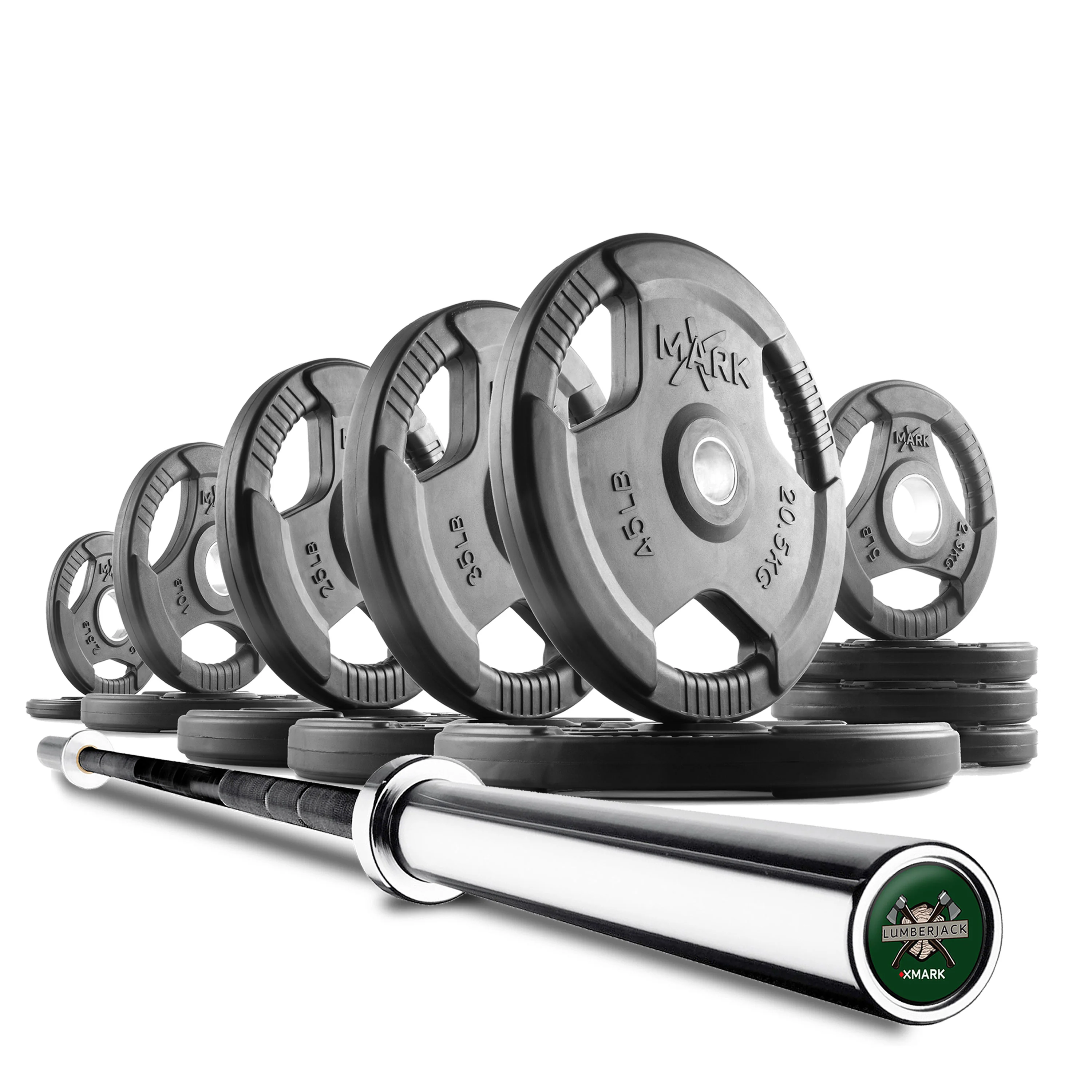 Tri-Grip Olympic Weight Plates and Olympic Barbell Sets - Image 3