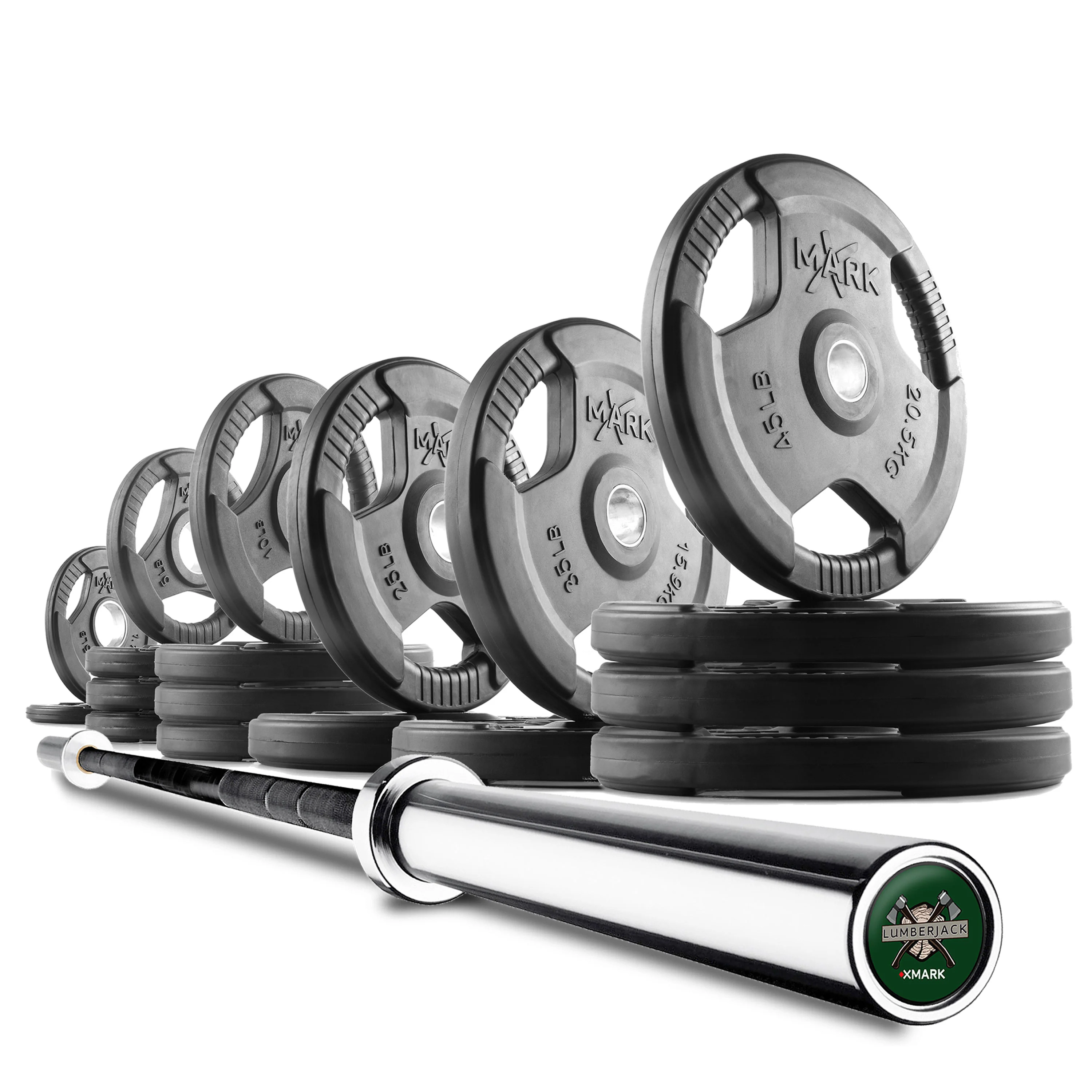 Tri-Grip Olympic Weight Plates and Olympic Barbell Sets - Image 4